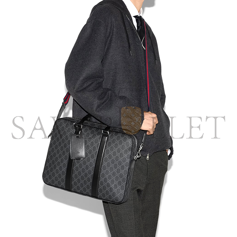 G*u*i gg black medium briefcase ‎792077 (33*28*7cm)
